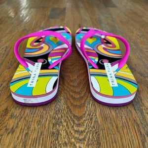 Trina Turk multicolored flip flop sandals size 7